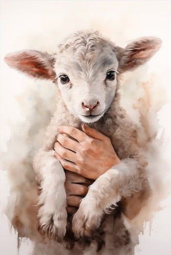 Christian Canvas Lamb In Jesus’s Hand