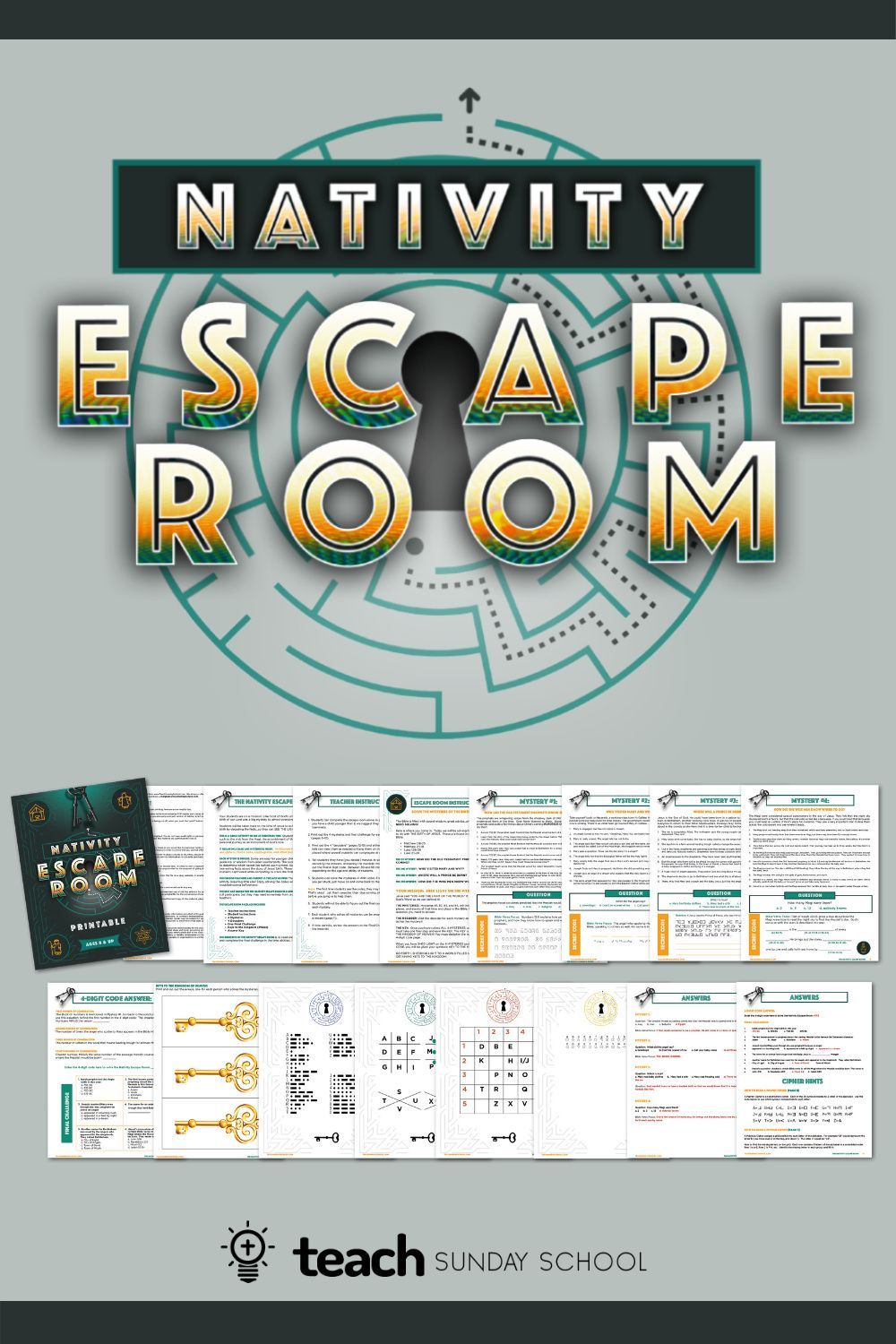 Printable Nativity Escape Room Puzzles