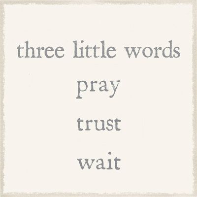 Sixtrees USA Ltd. Three Little Words Pray Trust Wait Wall Decor in White, Size 6.0 H x 6.0 W x 1.5 D in | Wayfair | Home Decor