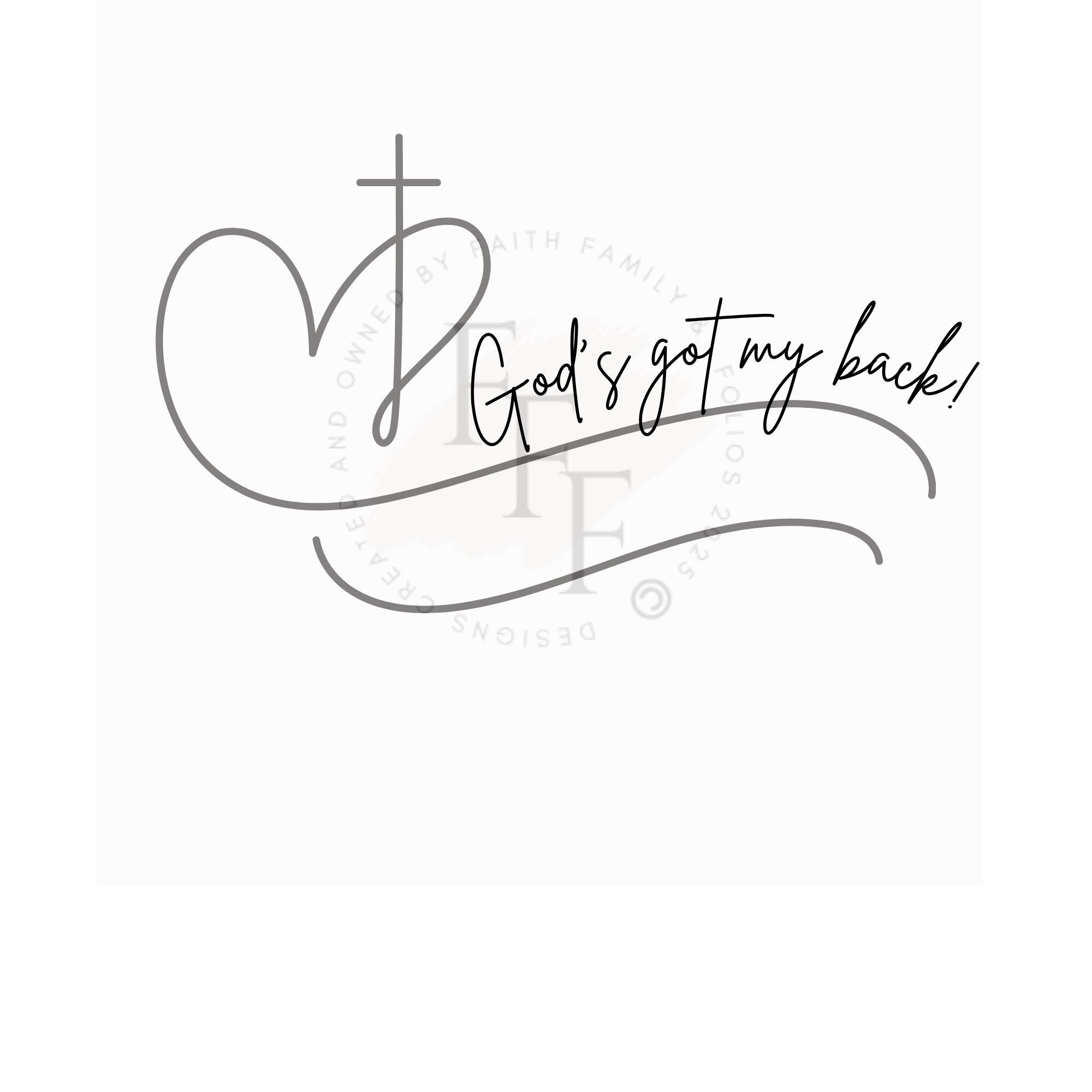 Christian SVG Design: God’s Got My Back, Inspirational Faith (Digital Download)