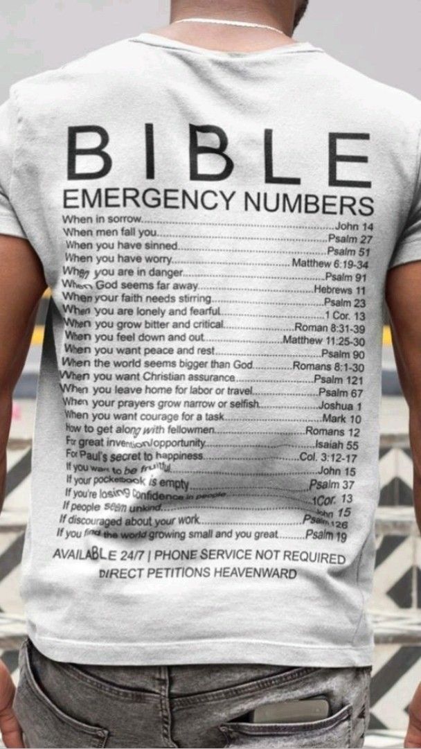 Bible Emergency Numbers T Shirt