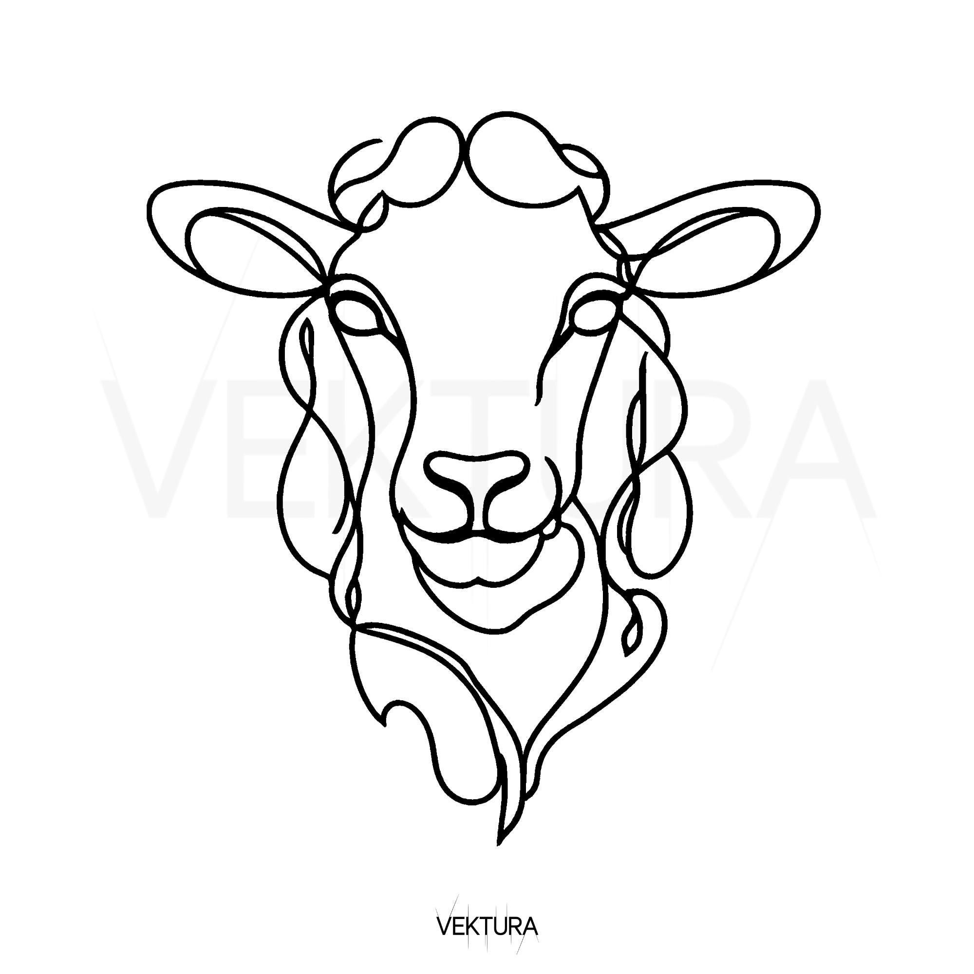 Lamm Gottes Line Art – Minimalistische christliche Wandkunst | One Line Zeichnung | Glaubensbasierte Clipart | Revelation-inspiriertes Design | PNG SVG KI