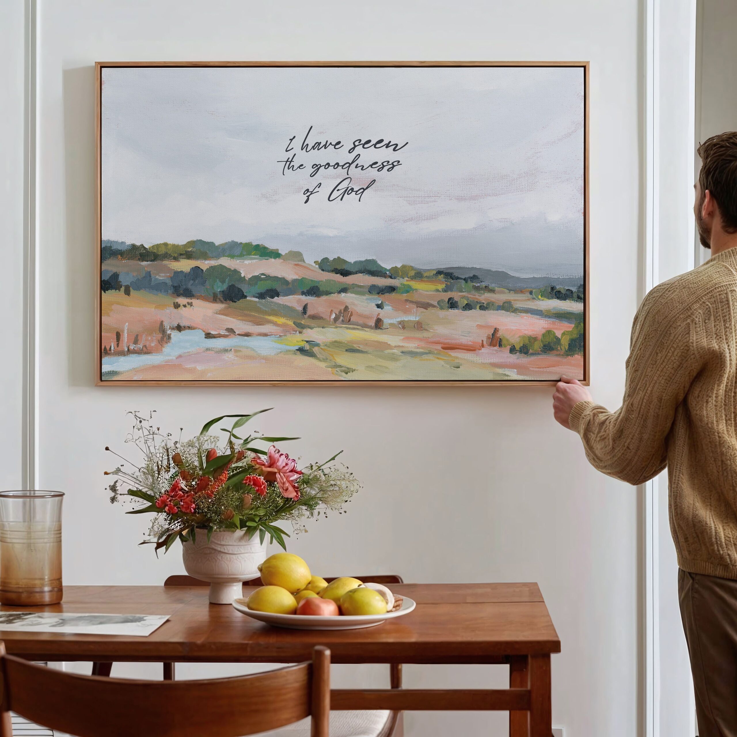 Modern Christian Art – I have Seen the Goodness of God – 24×36 / Rolled Canvas