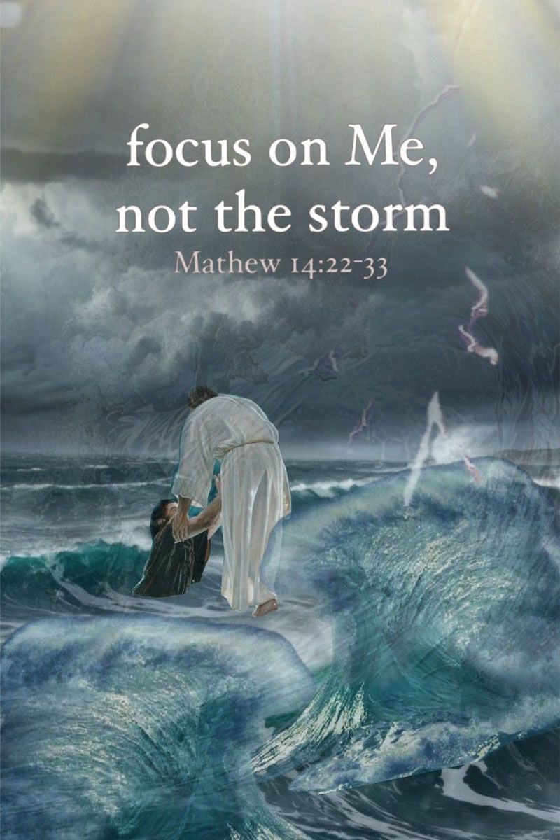Christian Canvas Focus On Me Not The Storm Mathew 14:22:33