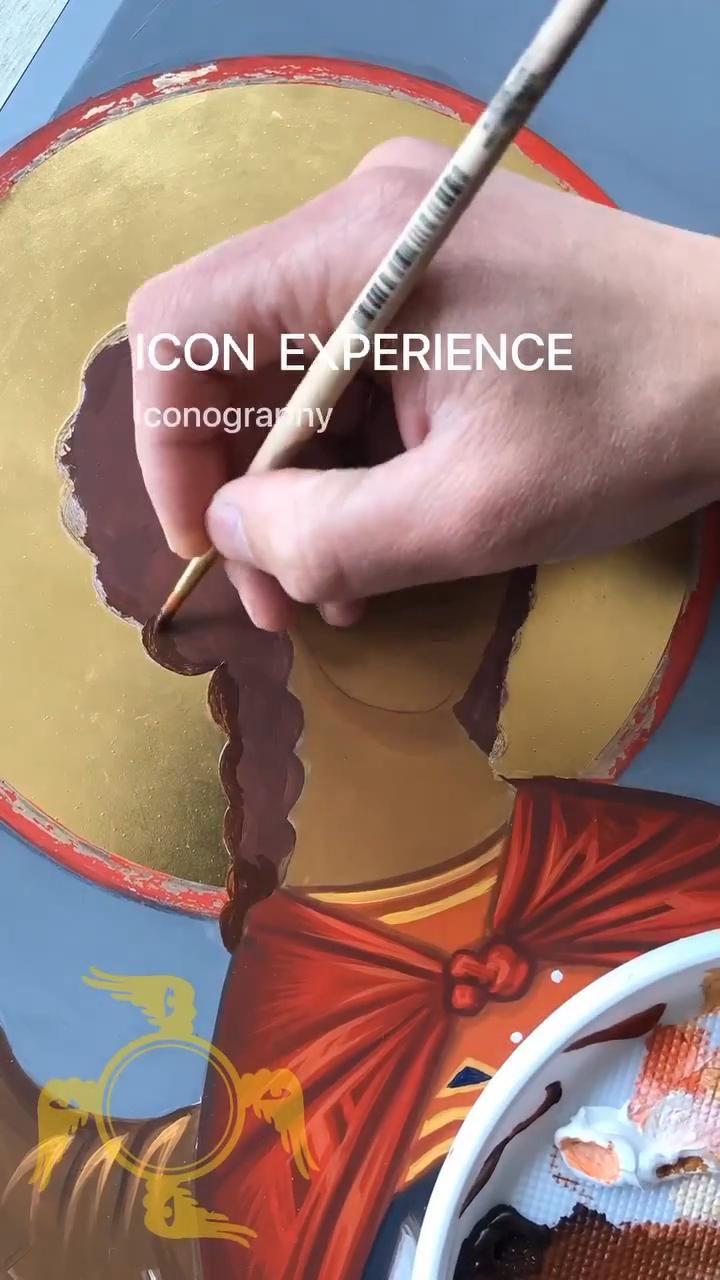 Archangel Michael – egg tempera, hair and face painting