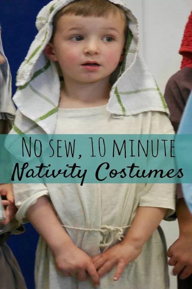 Make a no sew nativity costume in 10 minutes for most nativity characters