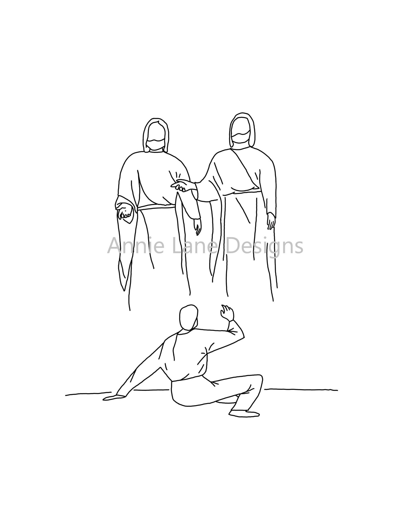 First Vision Simple Modern Picture of Christ Line Drawing Black and White – Etsy
