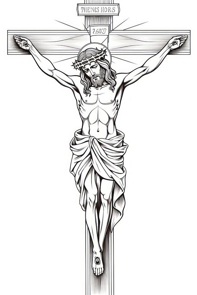 Download premium image of Crucifix drawing symbol cross. about cross jesus, jesus, crucifix, jesus draw, and crucifix sketch 12093324