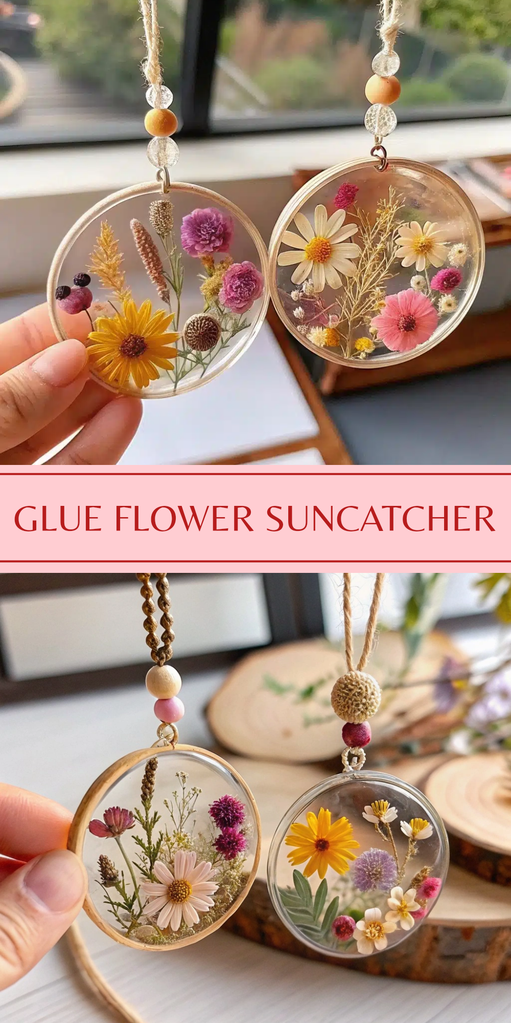 Easy Glue Flower Suncatcher Make Your Own Window Art