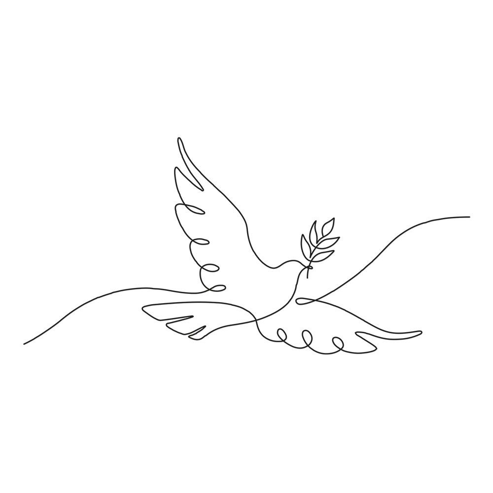 Sticker Colombe Line Art