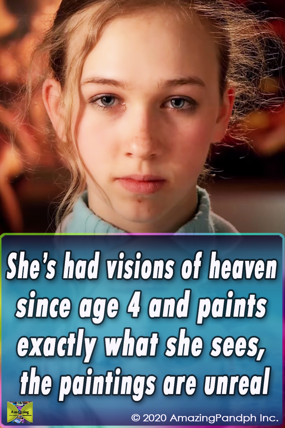 She’s had visions of heaven since age 4 and paints exactly what she sees, the paintings are unreal
