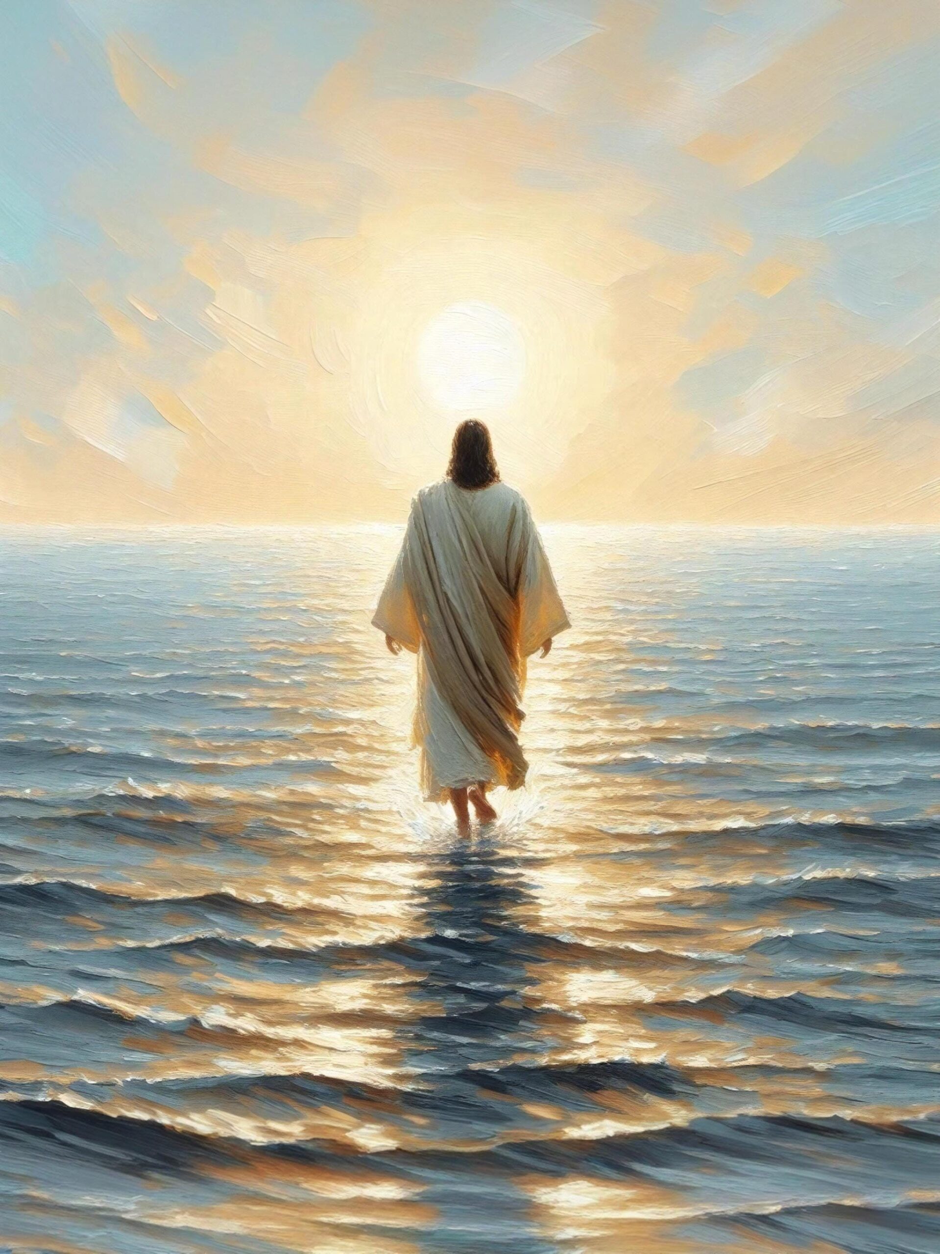 Jesus geht auf dem Wasser Kunst, christliche Malerei, Jesus Drucke, Jesus Malerei, LDS Kunst, Bibel Wandkunst, Jesus Poster, christliche druckbare Kunst