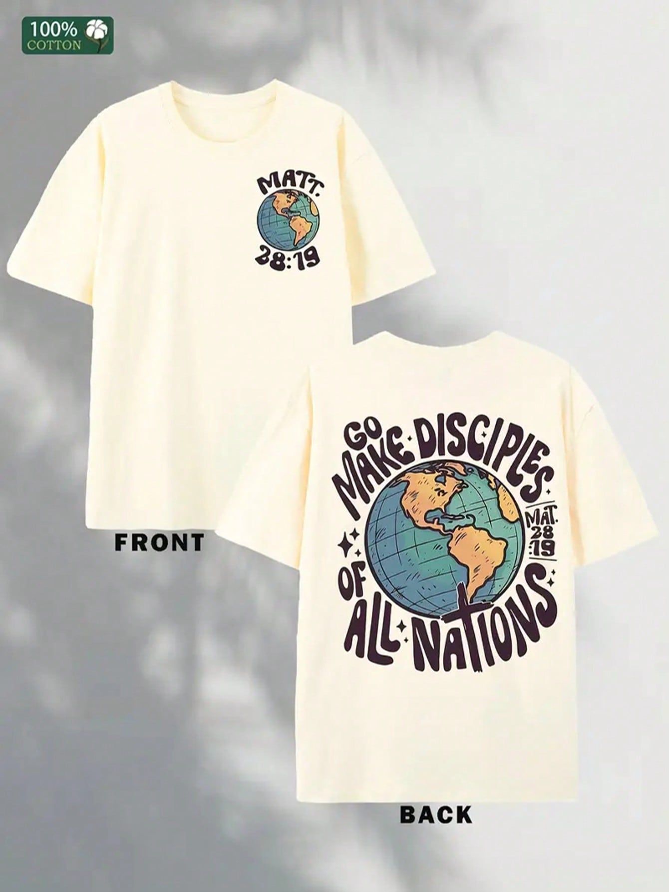 To Make Disciples Of Jesus God In All Countries, (Cotton T-Shirts) Men’s T-Shirts With Short Sleeves And Cotton Casual Shirts, Loose Style, Multi-Functional, Unisex, Suitable For Holiday Travel!
