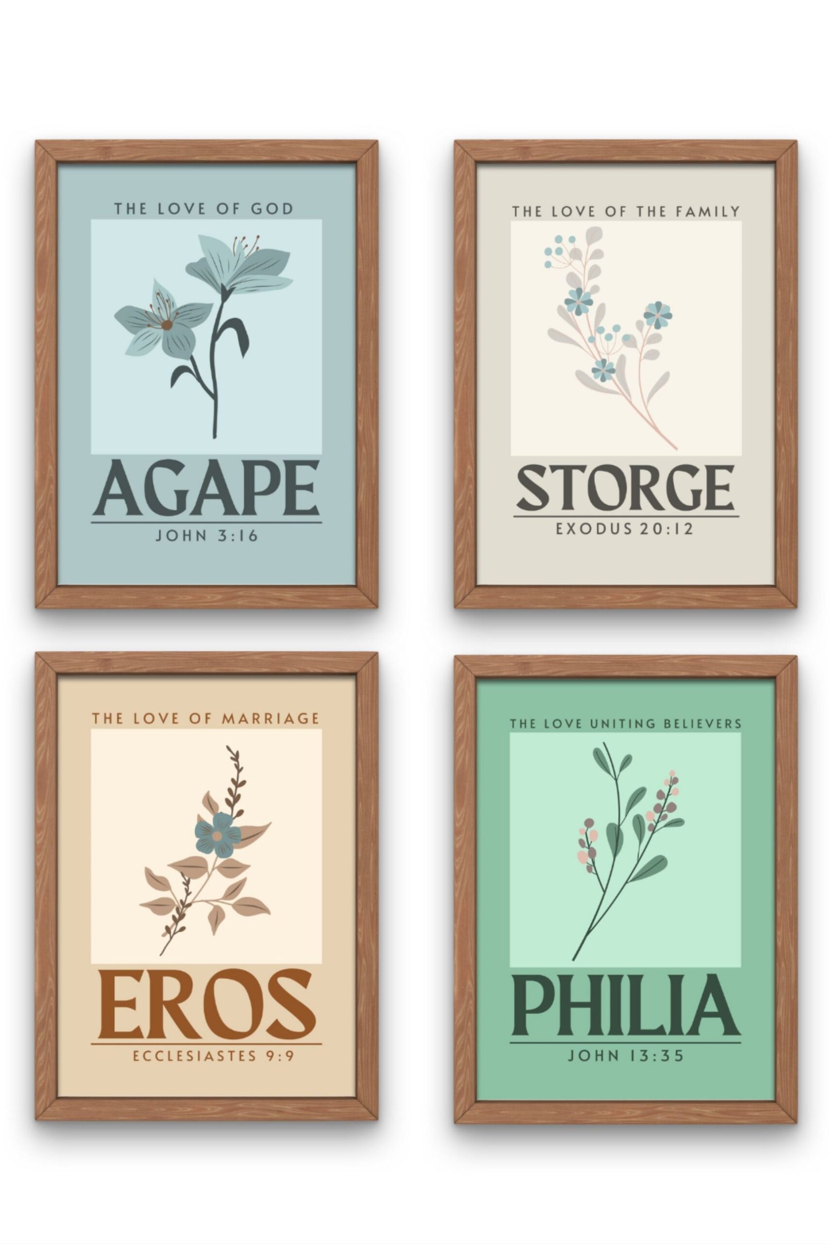 The Biblical Types of Love; Digital Prints; Set of 4