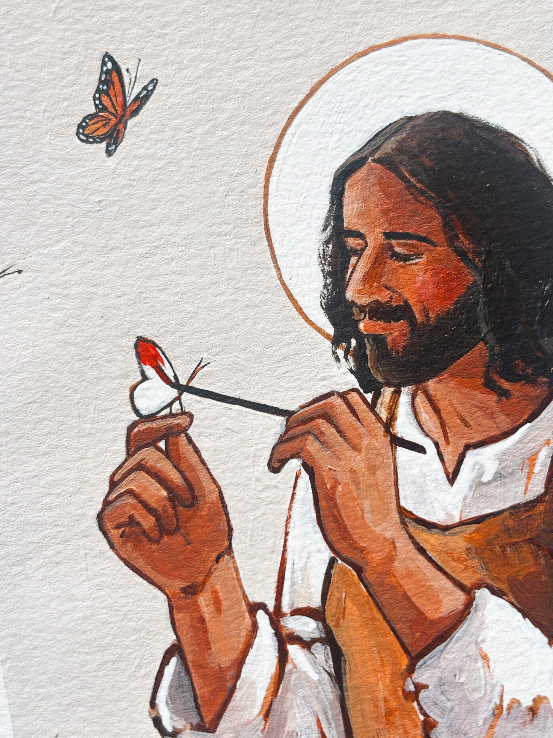 ‘He Who Paints The Butterflies’ 5×7 inch original painting