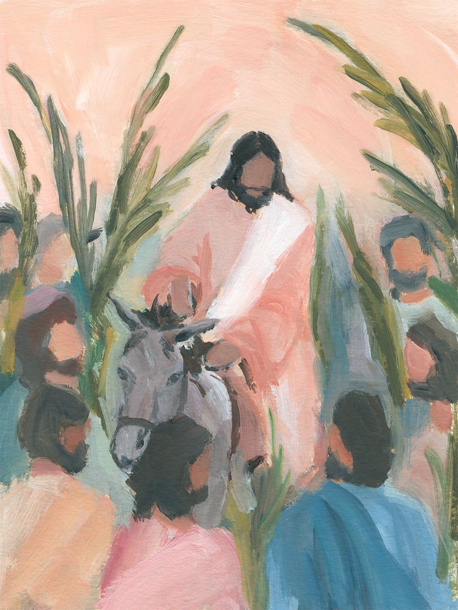 Contemporary Religious Christian Art | Jesus enter Jerusalem | Humble and Meek – 24×36 / Fine Art Paper