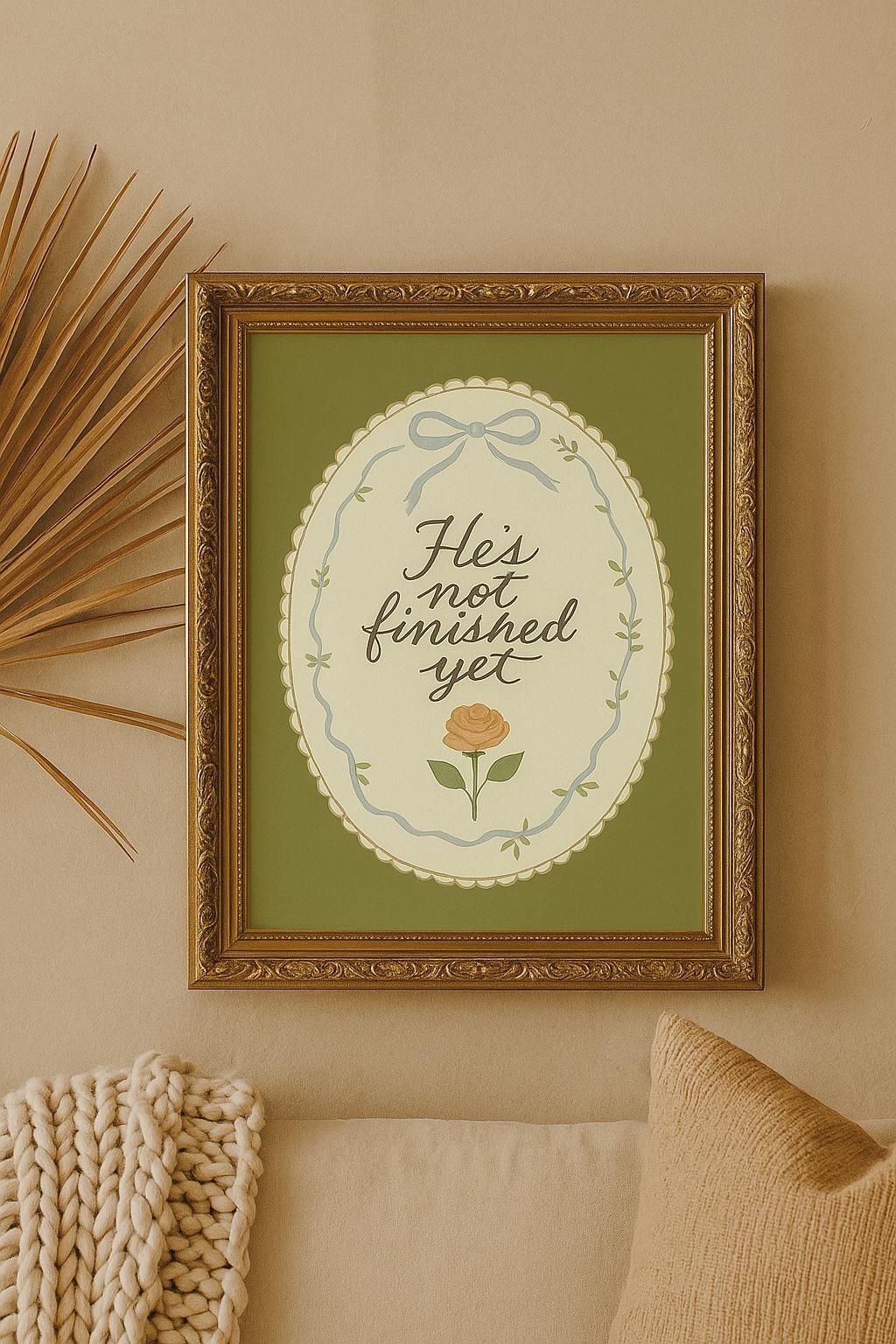 He’s Not Finished Yet – Christian Wall Art Printable | Faith-Inspired Scripture Decor | Encouragement & Hope Gift